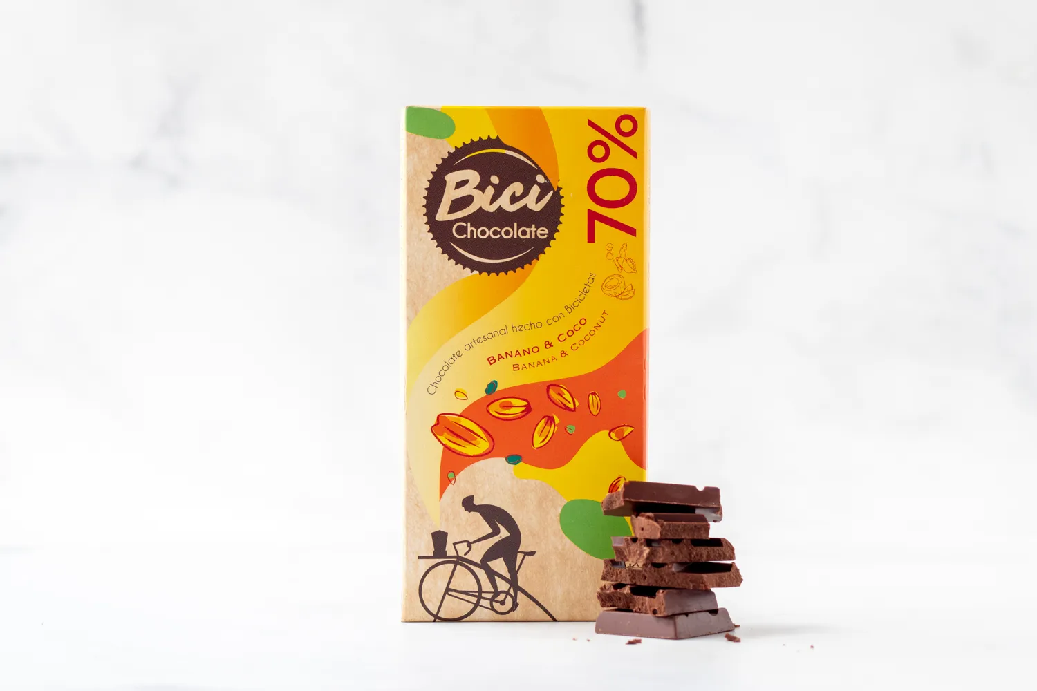 TABLETA BICI CHOCOLATE 70% BANANO COCO