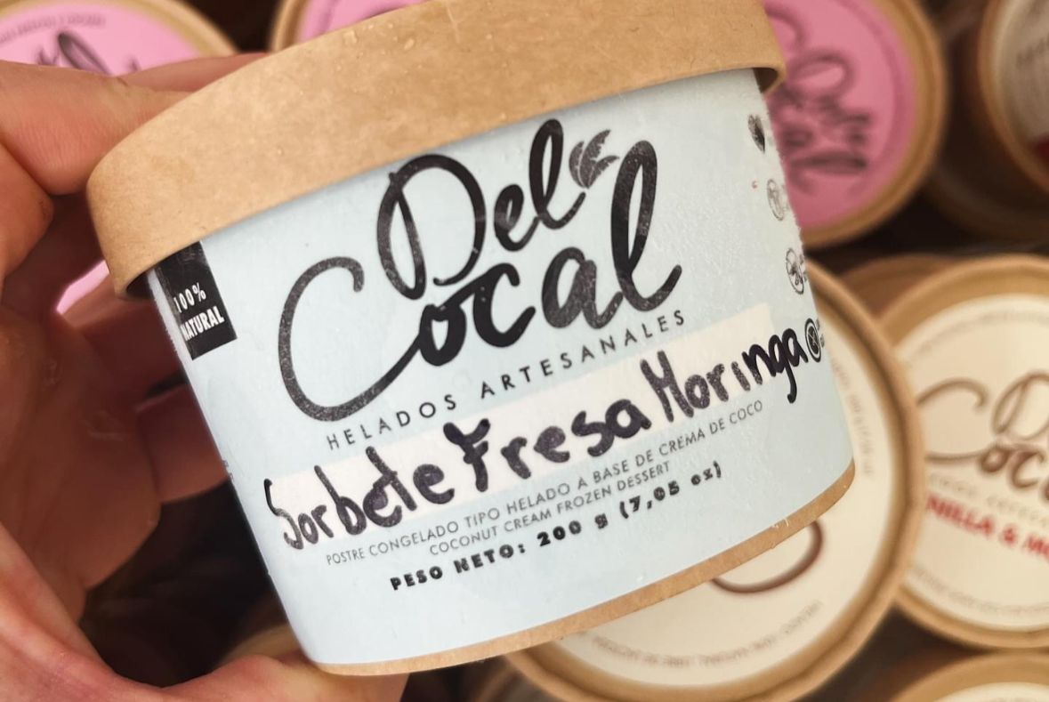 Helado del cocal 200g (Sorbete Fresa y Moringa)