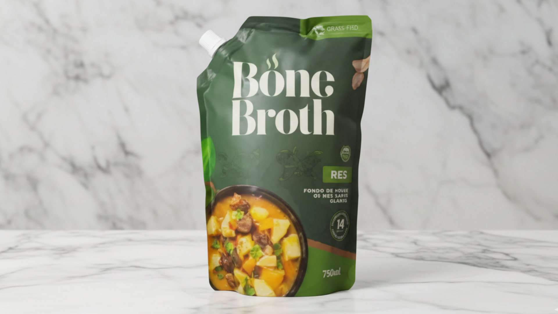Bone Broth Res Grass Fed 750ml